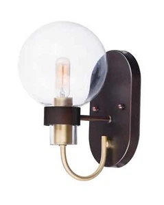 Maxim Bauhaus Wall Sconce in Bronze and Satin Brass - Picture 1 of 1