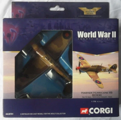 Corgi AA30701 Hawker Hurricane Mk IIB BD930 No 73 Sqn Western Desert 1942 1:72 - Image 1 of 4