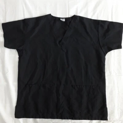 Exfoliantes usados Medline negros médicos de enfermera talla XL X grandes cuello en V 2 bolsillos Foto 1 de 4