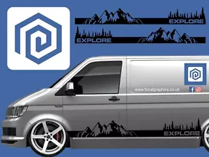 2.2m Explore Full Side Vinyl Decals For Campervan Motorhome Caravan Graphic Sill - Picture 1 of 14