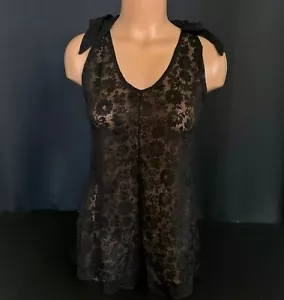 Victoria's Secret Swim Crochet Lace Cover-Up Romper shoulder Ties Small NWT - Picture 1 of 3