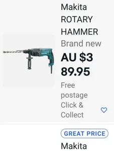 Makita 710W 22mm Rotary Hammer Drill HR2230 $389+ C/CASE DRILL BITS NEW FREEPOST - Picture 1 of 9