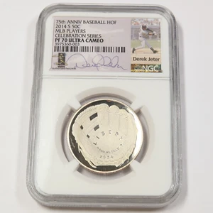 2014 S NGC PF70 UCAM DEREK JETER National Baseball Hall Fame Half Dollar #43794A - Picture 1 of 2