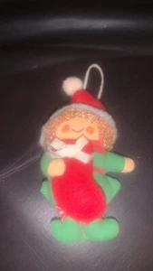 Girl Boy Elves Cloth Christmas Ornaments or Pins 3in Vintage Holiday - Picture 1 of 4