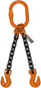 3/8" x 20 ft Double Leg Chain Sling Grade 100 Grab Hooks Spreader D Ring Oblong - Picture 1 of 2