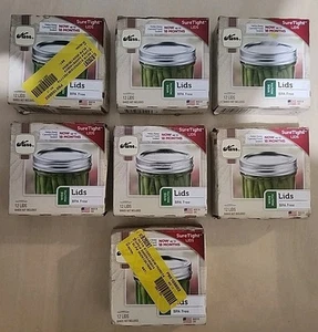 Kerr Einmachdeckel Weite Öffnung (ohne Ringe) 7 komplette 12er Packungen (84) BPA frei - Bild 1 von 3