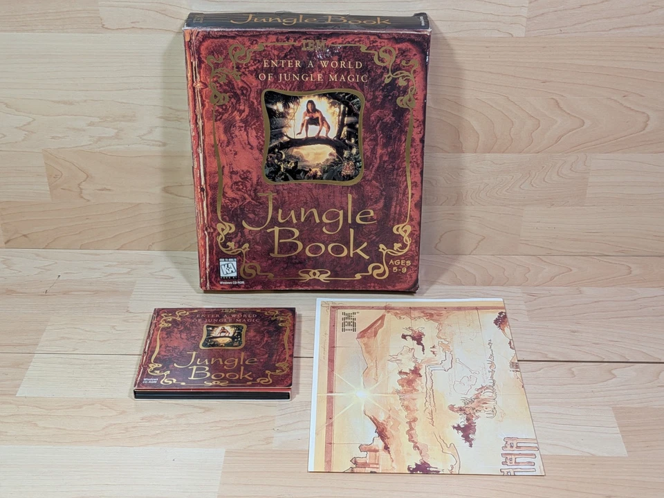 Libro de la Selva PC Windows Juego CD-ROM 1996 Juego CAJA GRANDE IBM Mapa Retro 2 Discos  Foto 1 de 4