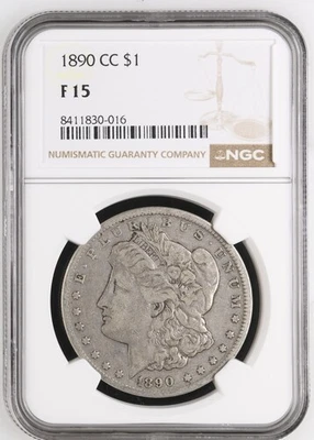 1880-CC Carson City Morgan Silver Dollar NGC F15 Certified - Image 1 of 2