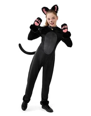  Girls Cat Costume, Black Cat Plush Costume, Child Outfit Set Medium(8-10 yrs) - Image 1 of 4