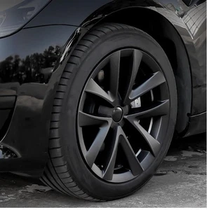 18 Inch Wheel Covers For Tesla Model 3 2017-2023 4 PCs Black See All Photos - Picture 1 of 21