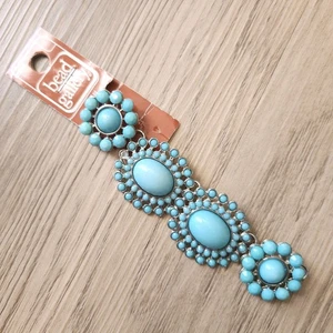 Perlen Galerie Metall Verbinder Anhänger Aqua Oval Blume Bastelbedarf Neu aus altem Lagerbestand - Bild 1 von 11