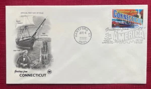 JOHN'S DEALS - USA - 2002 FDC SC #3567 GREETINGS FROM CONNECTICUT - ARTCRAFT/PCS - Picture 1 of 2