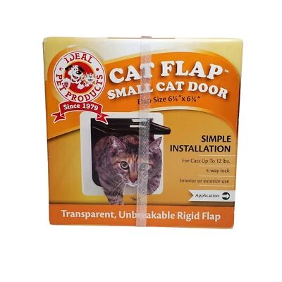 Cat Flap Small Cat Door 4 Way Lock By Ideal Pet Products 6 1/4" x 6 1/4" - Image 1 of 4