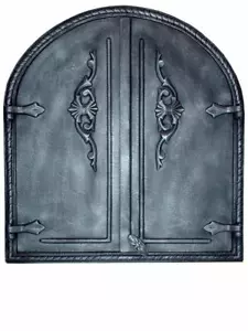 Cast Iron Fire Door Clay Bread Oven Pizza Stove Quality Silver (CC) 61 x 57 - Picture 1 of 3