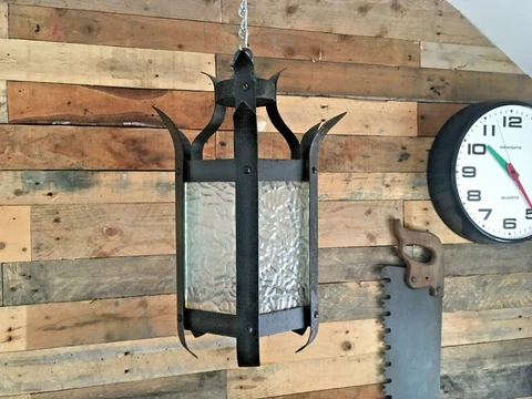 ANTIQUE HEXAGONAL ART NOUVEAU LANTERN HANGING LAMP LIGHT ARTS & CRAFTS GOTHIC Cover