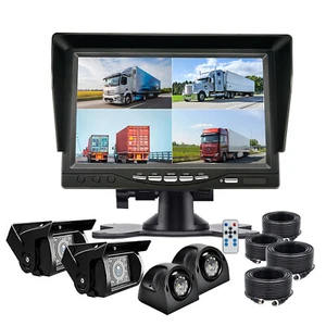 7" Quad Monitor 4x 4pin backup camera For Truck RV Caravan 360 Rear view Reverse - Picture 1 of 13