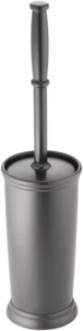 mDesign Covered Bathroom Toilet Bowl Brush and Modern Holder Space Saving - Picture 1 of 5