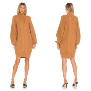 Caroline Constas Pulloverkleid mit Zopfmuster in Camel Small - Bild 1 von 7