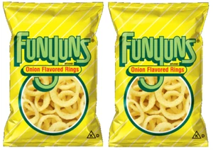 920424 2 X 163G BAG FUNYUNS BRAND ORIGINAL ONION FLAVOURED RINGS CHIPS CRISPS - Picture 1 of 3