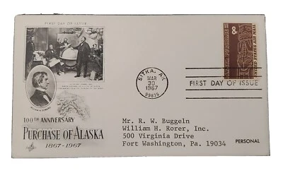 1967 100th Anniversary Purchase Of Alaska First Day Of Issue Postal Cover - Image 1 of 4
