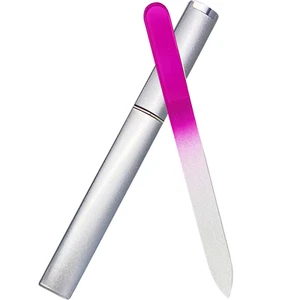 Evezr Crystal Glass Nail File Double Sided Washable Nail Buffer with Travel Case - Picture 1 of 7