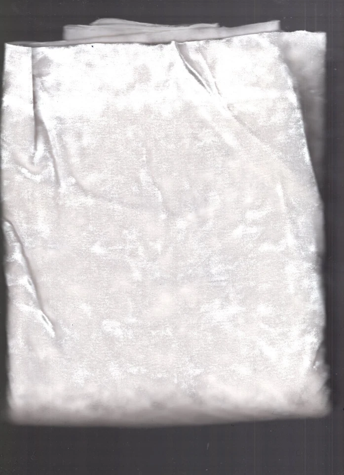 1 yard fabric crushed panne velvet white 90% polyester 10% spandex 59" wide - Image 1 of 1