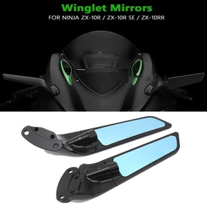 Wind Swivel Wing Rearview Side Mirror Adjust For Kawasaki NINJA ZX10RR - Picture 1 of 12