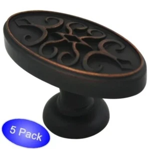 *5 Pack* Cosmas Oil Rubbed Bronze Oval Cabinet Knobs #9133ORB - Picture 1 of 1