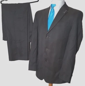 Next mens 2 piece suit Ch42"R W34" L31" Brown Pin Stripe wedding prom - Picture 1 of 16