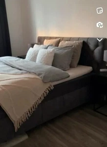 Boxspringbett 180x200 (schwarz/grau) - Bild 1 von 2