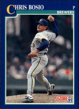 1991 Score Milwaukee Brewers Baseball Card #43 Chris Bosio