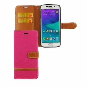 Phone Case for Samsung Galaxy S6 Edge Case Wallet Cover 360 Case Pink - Picture 1 of 3