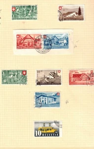 SWITZERLAND -1945/46 NATIONAL FETE 2 SETS 2 STAMPS ON PIECE USED - Picture 1 of 1