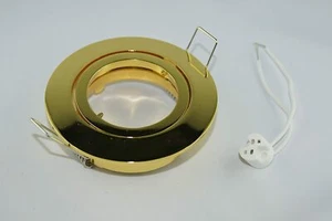 E5537-3 Marco empotrado con cabezal de sujeción rápida oro/latón luz empotrada ideal para LED - Imagen 1 de 1