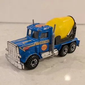 VTG 1990-1991 Matchbox Peterbilt Cement Mixer MB19 1:80 blue Cement Company Ltd - Picture 1 of 9
