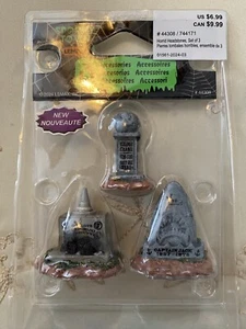 LEMAX SPOOKY TOWN HALLOWEEN MINIATURES HORRID HEADSTONES TOMBSTONES NEW IN PKG - Picture 1 of 7