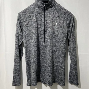 Under Armour Men’s Grey Quarter Zip Size Medium Running Gym Wear Fits Small - Picture 1 of 7