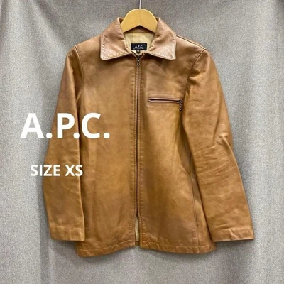  APC Men's Leather Jacket, Size XS, Camel, From Japan, i23424 - Image 1 of 4