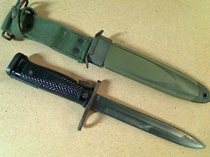 1969 VIETNAM WAR ERA U.S. M6 MILPAR KNIFE W/US ARMY M8A1 SCABBARD FOR M1 Look - Picture 1 of 3