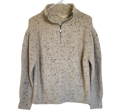 RD стиль кремовый свитер женщин M высоты шеи молнии вязаный пуловер уютный кабины Core - Изображение 1 из 4