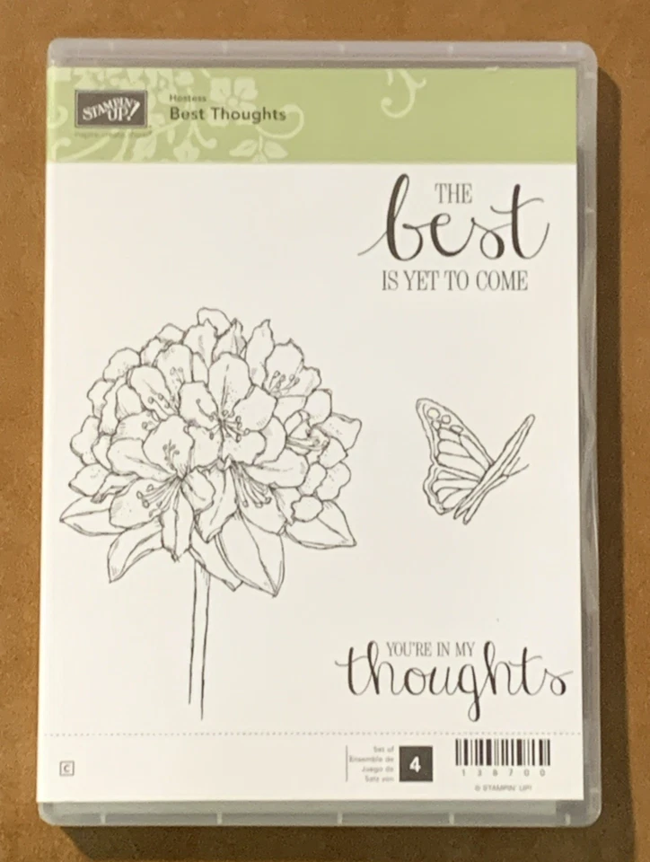 Stampin up Set of 4 Best Thoughts 138700 Unmounted Floral Butterfly Hostess