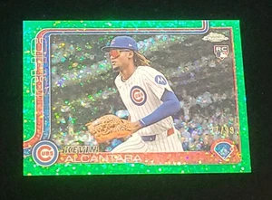 2025 Topps Chrome KEVIN ALCANTARA RC VARIATION #173 GREEN SPECKLE REFRACTOR /99 - Picture 1 of 3