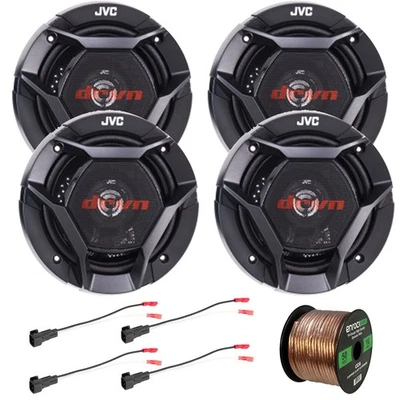 4x JVC 6.5英寸300瓦同轴汽车音频扬声器,4x扬声器线束,扬声器线 — 第 1/4 张图片