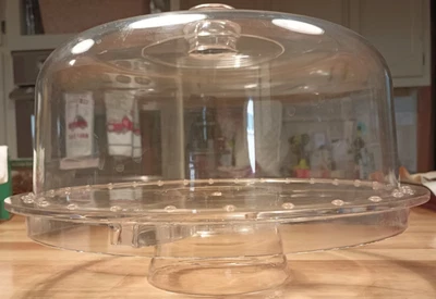 Soporte para pasteles multiusos y plato para servir, plato, cubierta de cúpula acrílico para servidor de 12" Foto 1 de 4