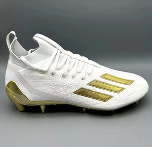 Adidas Adizero Primeknit Cleats White Gold GX5100 Men's Size 13 New - Picture 1 of 13