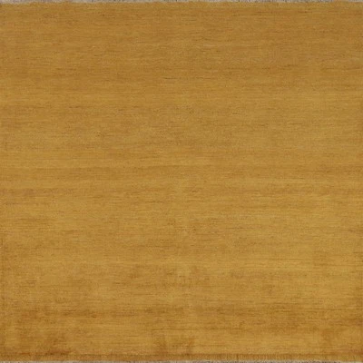 Handmade Contemporary Wool Carpet Square Yellow Gabbeh Oriental Area Rug 7x7 Ft - Image 1 of 4