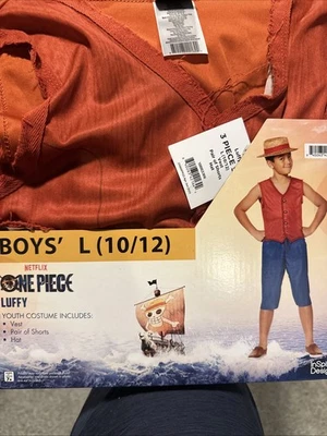 Netflix Luffy Halloween Costume Kids Size Large 10-12 New - Image 1 of 3