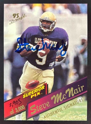 1995 Superior Pix Autographs #3 Steve McNair Autograph Auto /3000 - Image 1 of 2