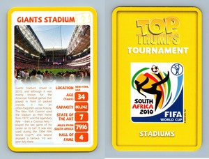 Giants Stadium - South Africa 2010 Stadiums Top Trumps Tournament Card
