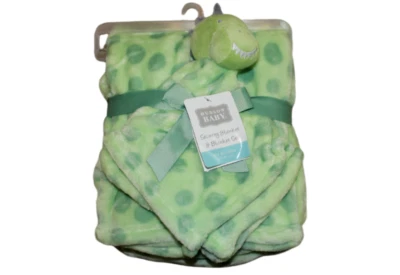 Hudson Baby зеленый динозавр точка безопасности одеяло комплект Baby мальчиков младенца милый новый с Ярлыками - Изображение 1 из 4